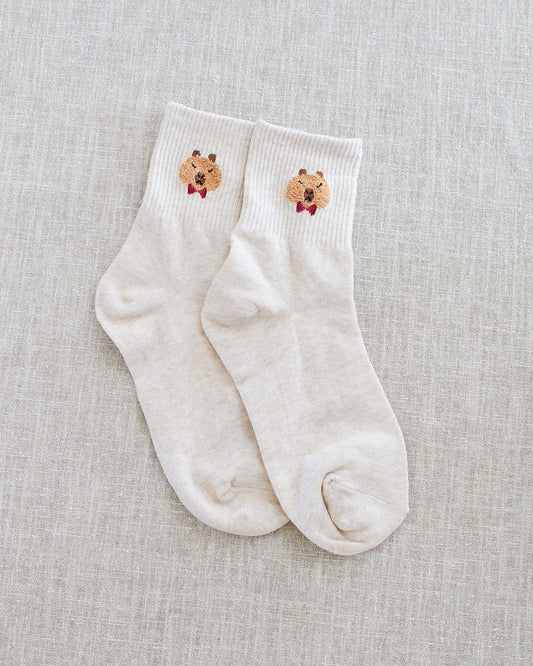 capybara beige socks