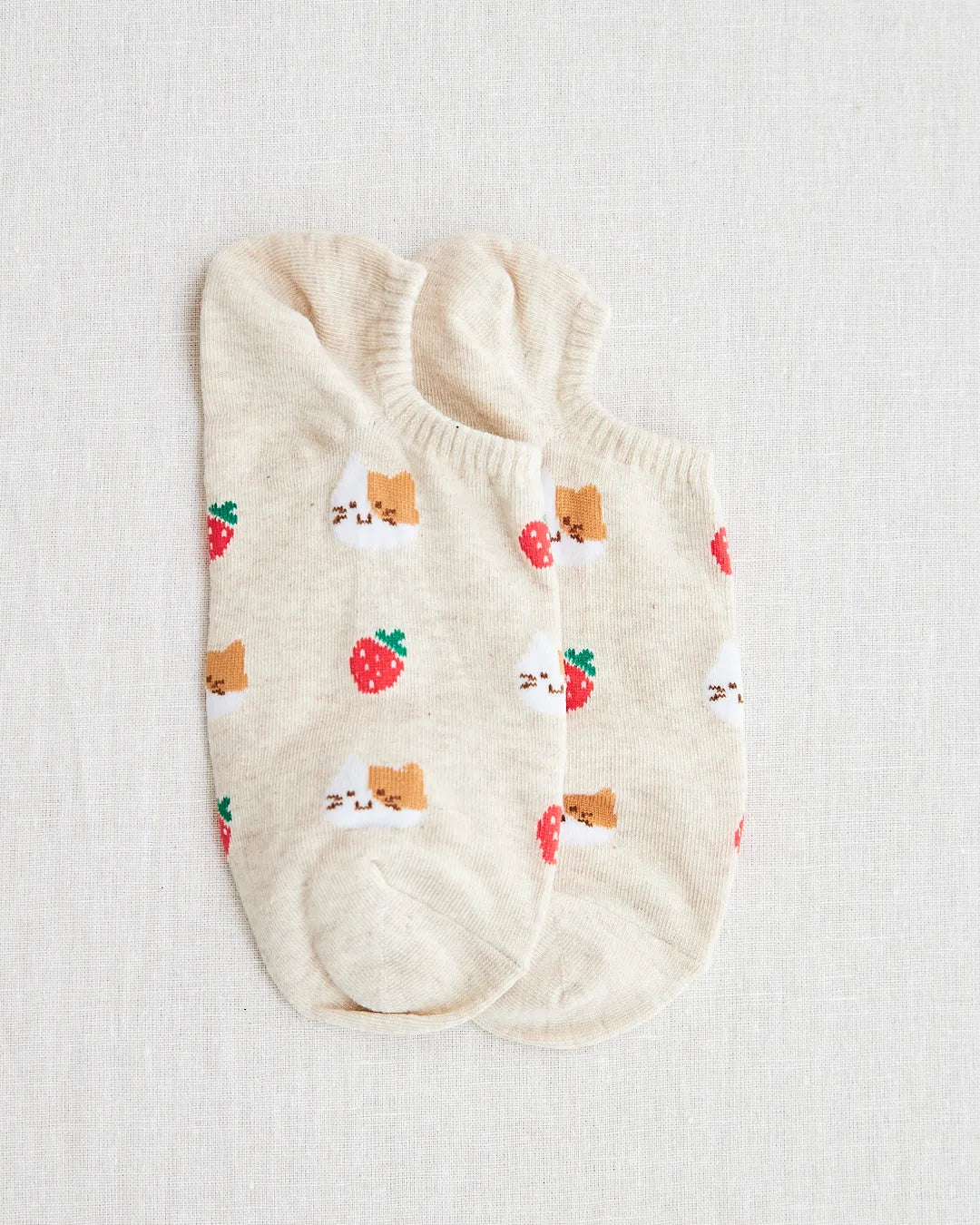 cat strawberries socks