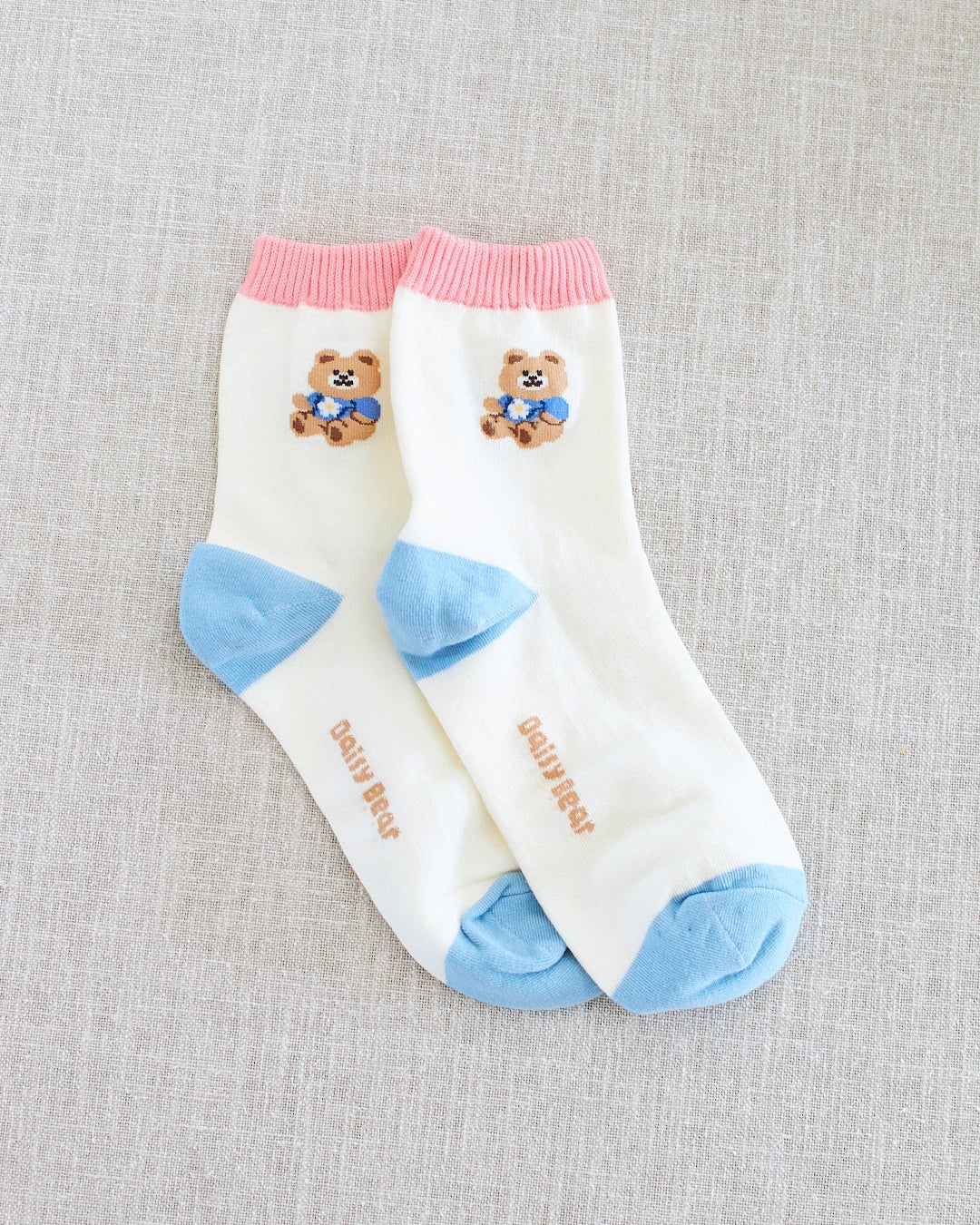 cute bear socks schoolgirl