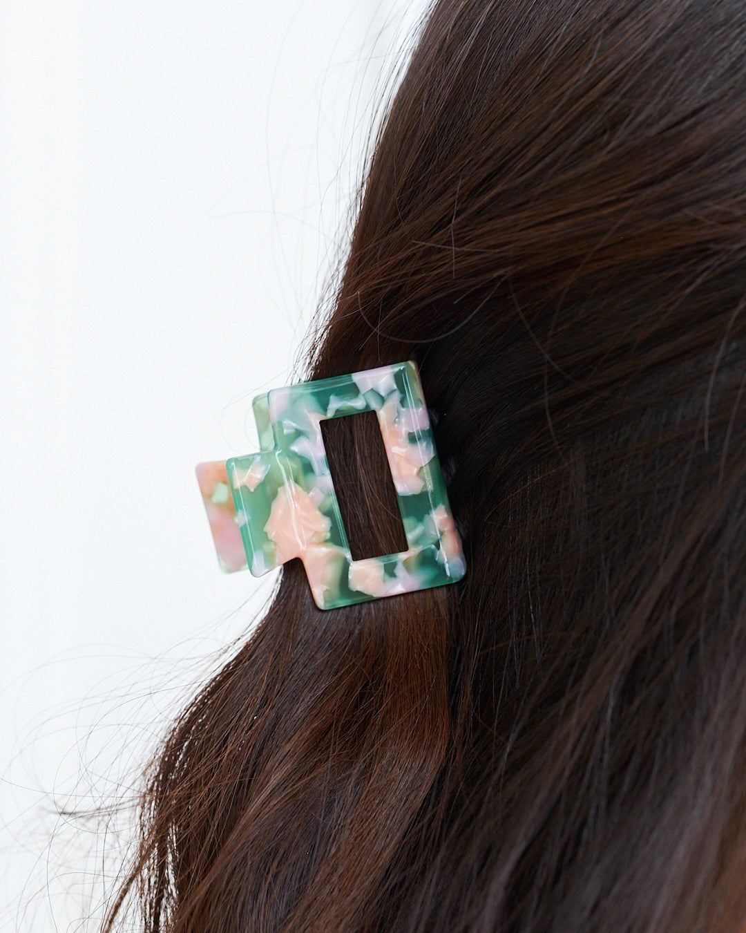 green and pink hair clip