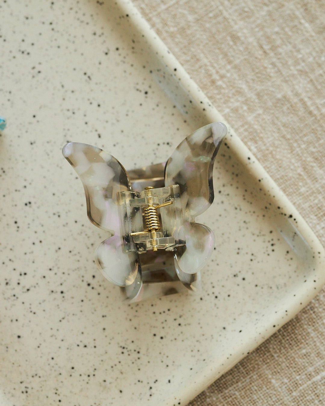 grey butterfly hair clip