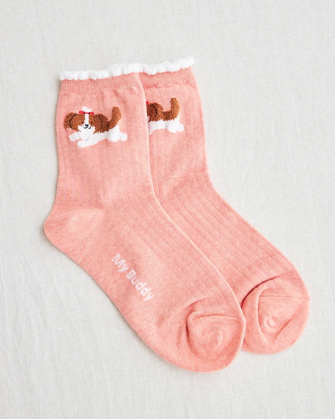 joli poom socks dog pink