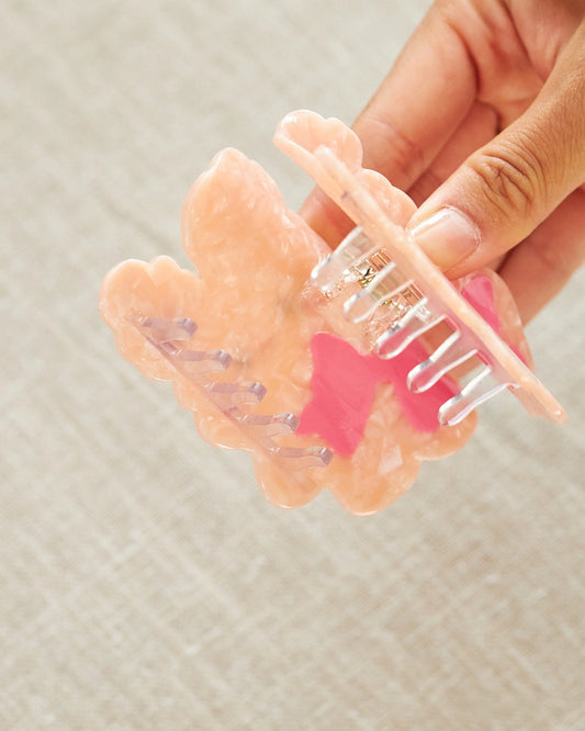 pink rabbit hair clip