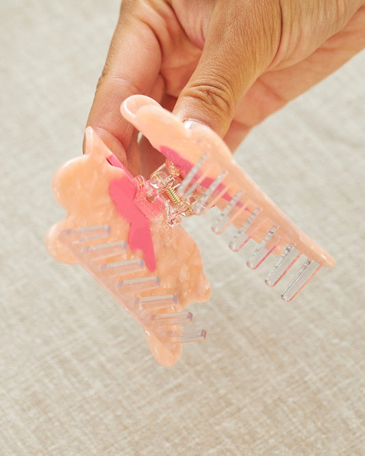 big pink cat hair clip 