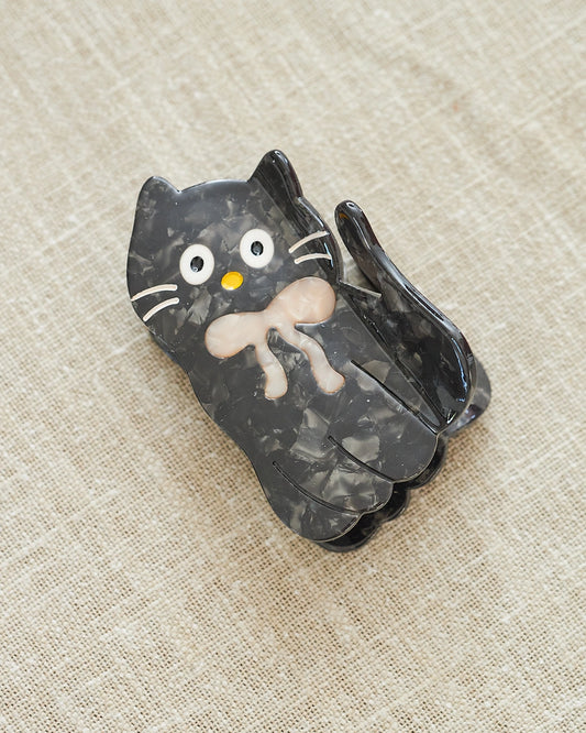 black cat hair clip