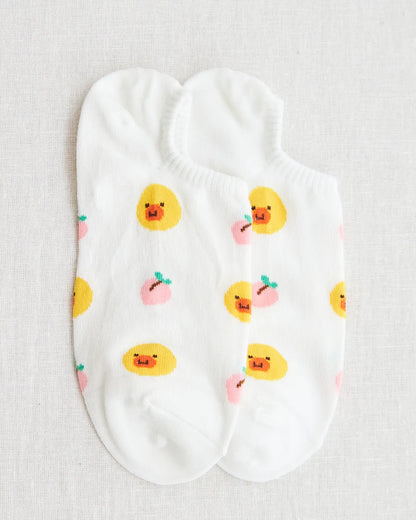 chick and peach socks