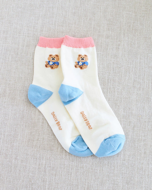 cute bear socks schoolgirl