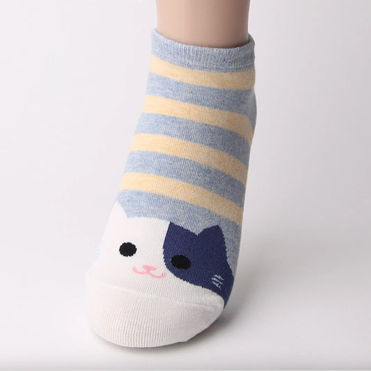 cute cat low socks 
