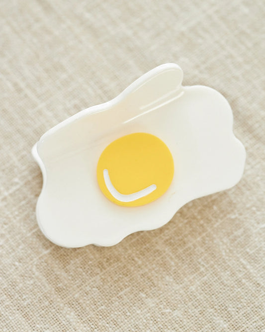fried egg hair clip