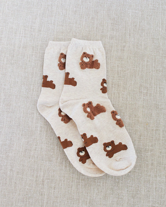 high socks with bear