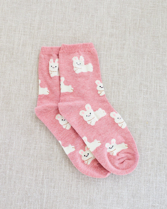 high socks with bunny