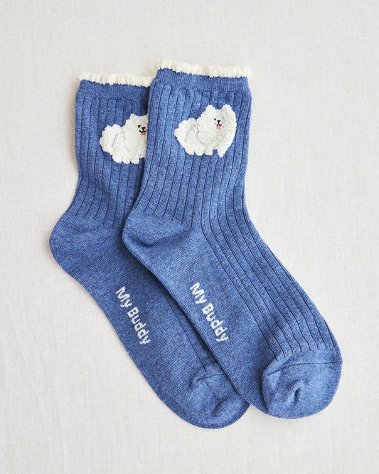 joli poom socks dog blue