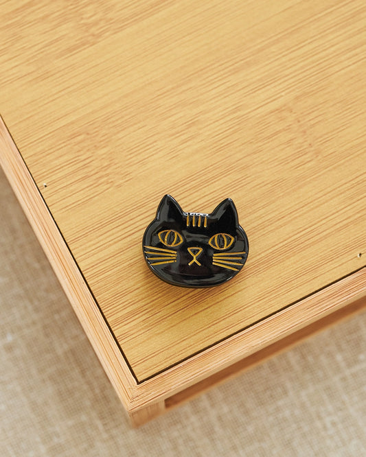 mini hair clip black cat