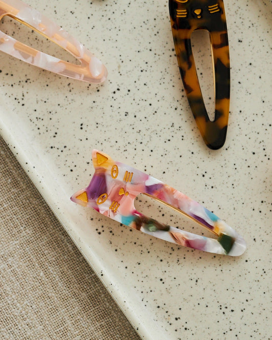 multicolor cat barrette