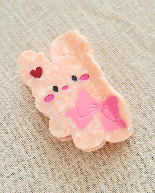pink bunny hair clip