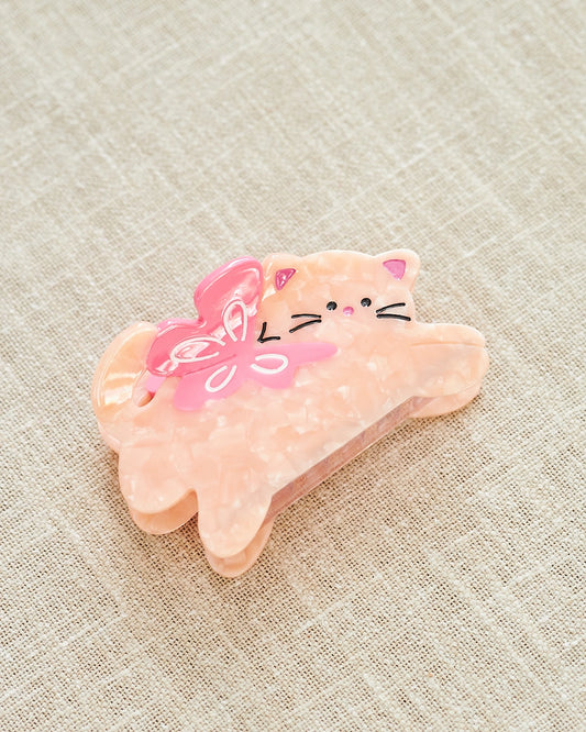 pink flying cat hair clip