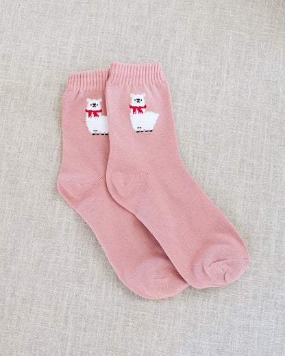 pink llama socks