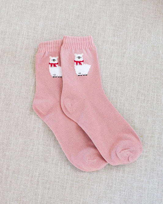 pink llama socks
