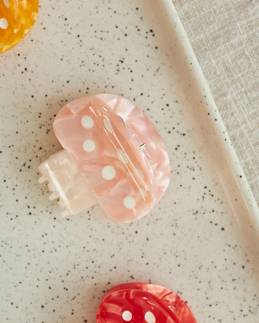 pink mushrooom hair clip