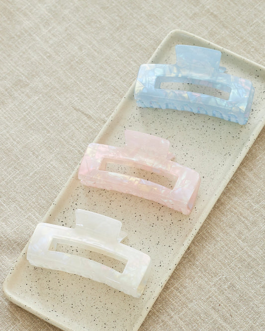 rectangular glossy hair clip 