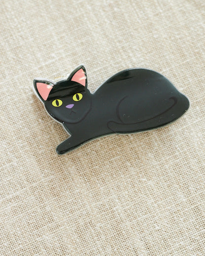 sleek black cat hair clip