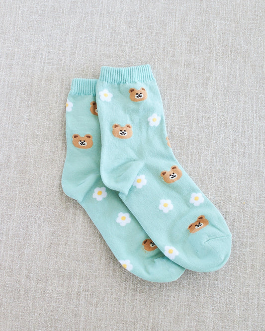 turquoise cute socks