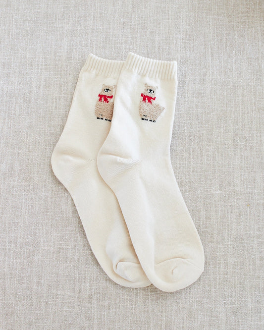 white llama socks
