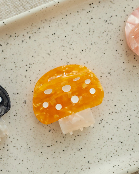 yellow mushrooom hair clip